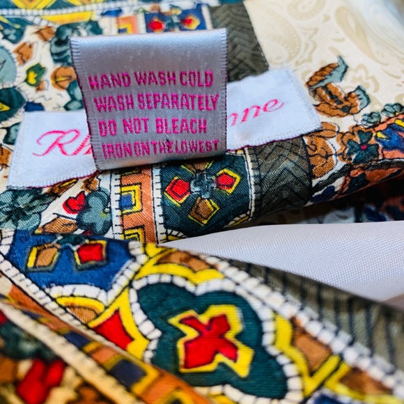 Rhoda Lynne Vintage Silk Bomber Jacket XL Paisley Floral Full Zip Up Coat Boho - Picture 14 of 15